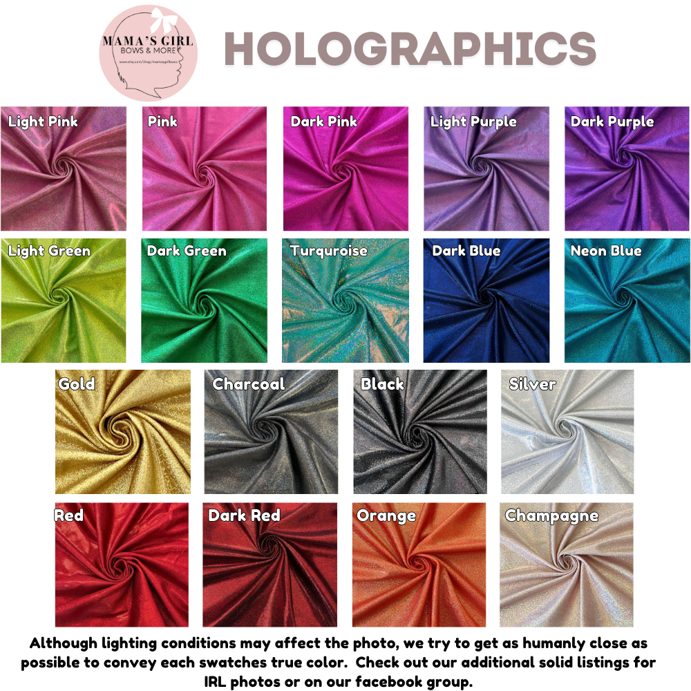 4 PACK Bundle - Holographic Bows on Nylon or Clip