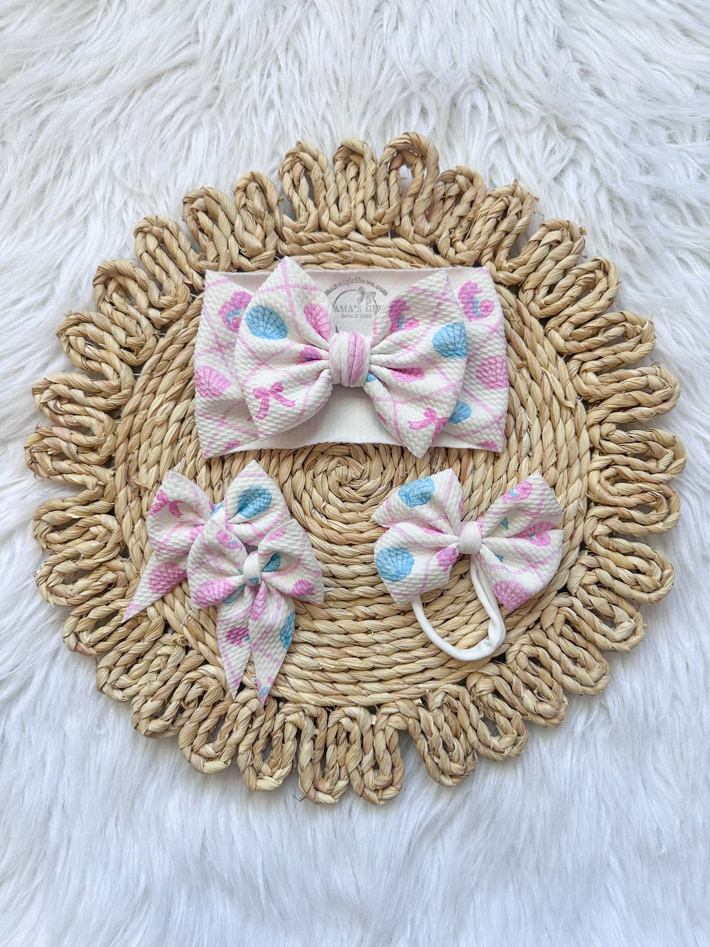 Summer Shells Girly Hair Bows