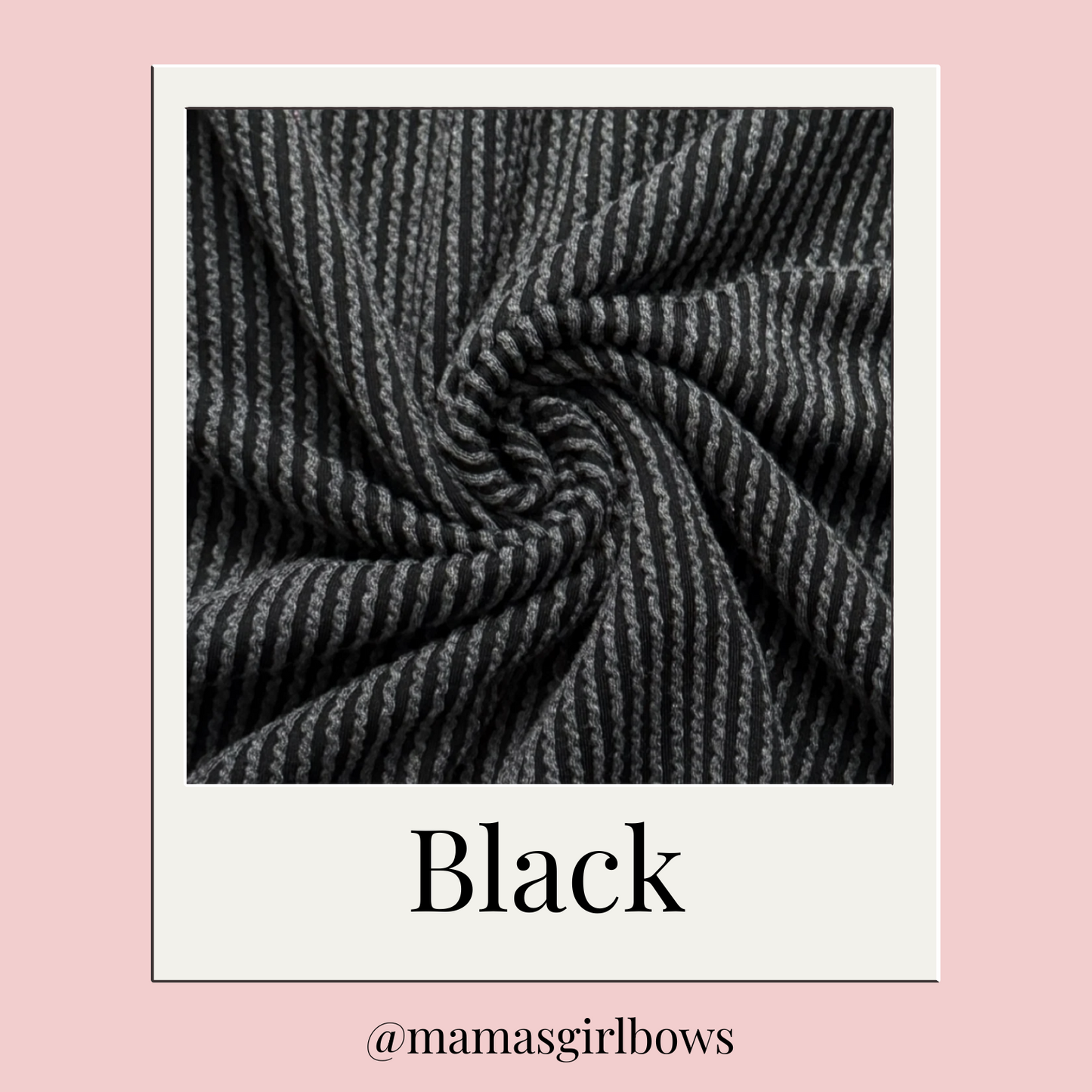 Black Solid Waved Rib