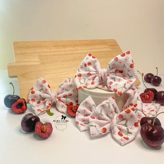 Cherries Fruit Hair Bow