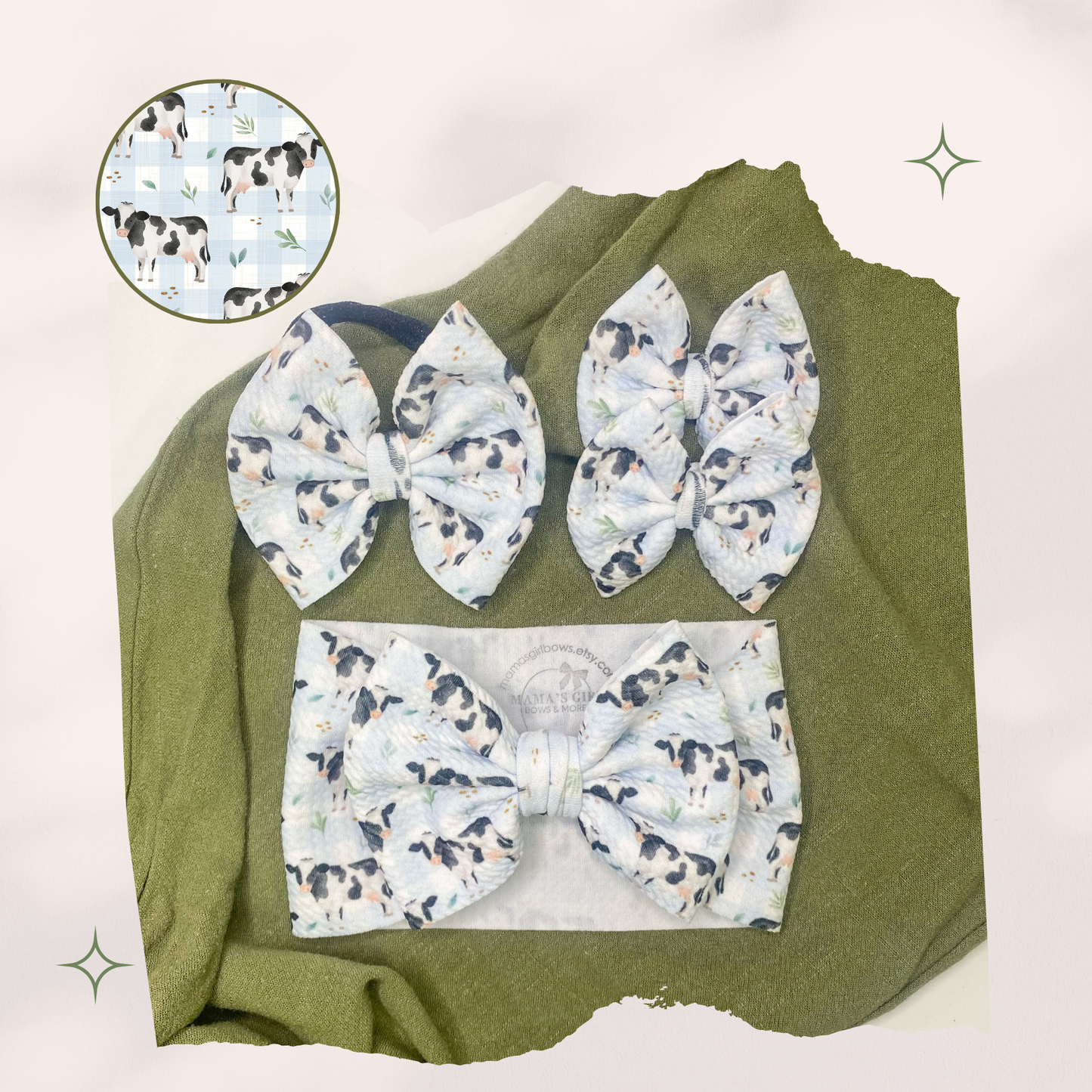 Cows Animal Hair Bow