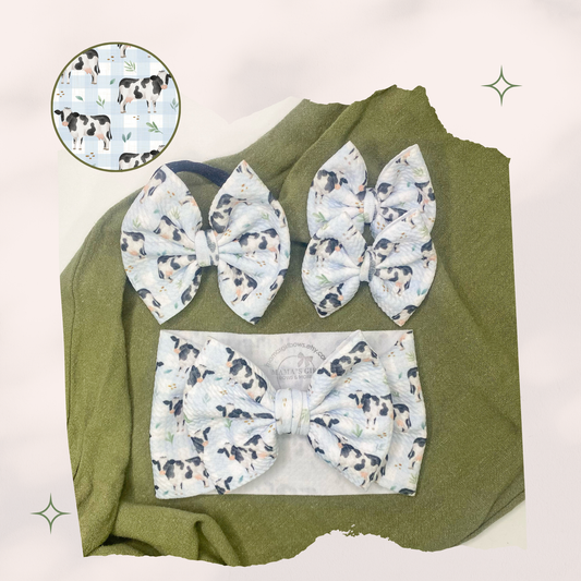 Cows Animal Hair Bow