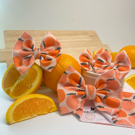 Oranges Fruit Hair Bow