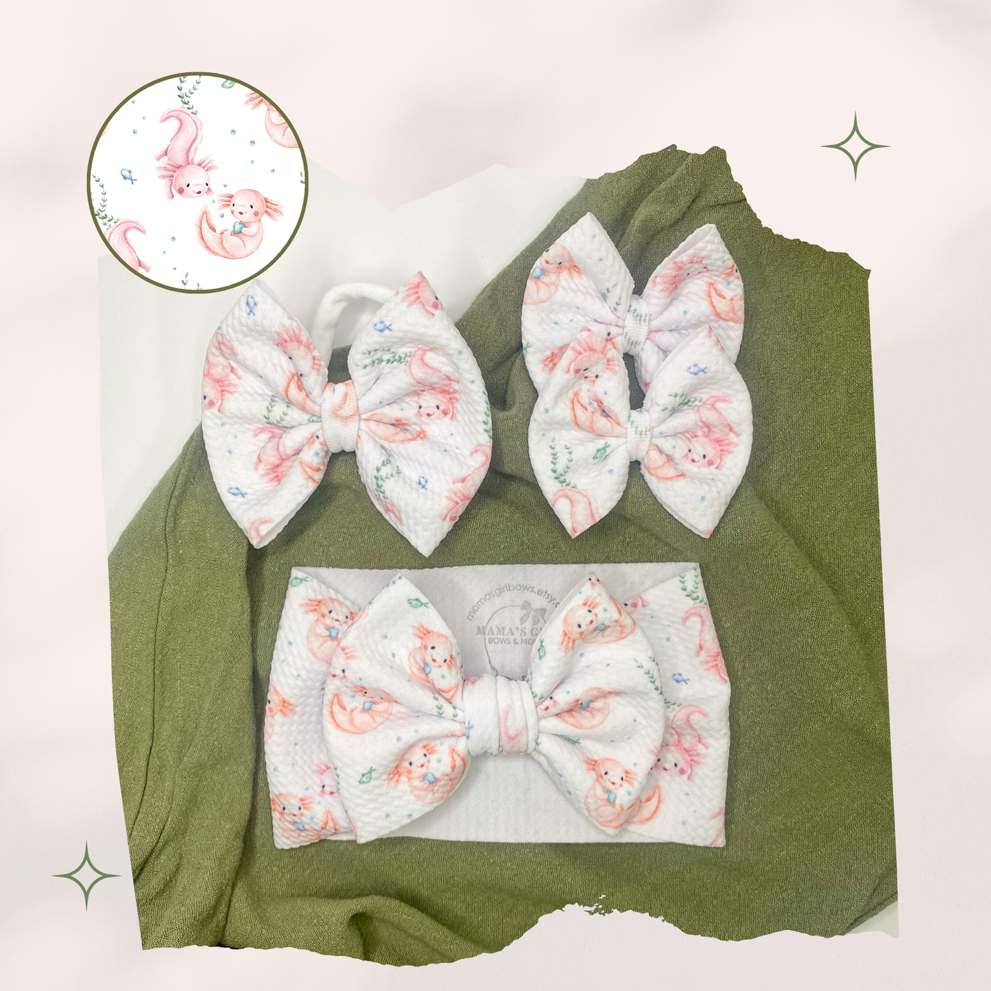 Axolotl Animal Hair Bow