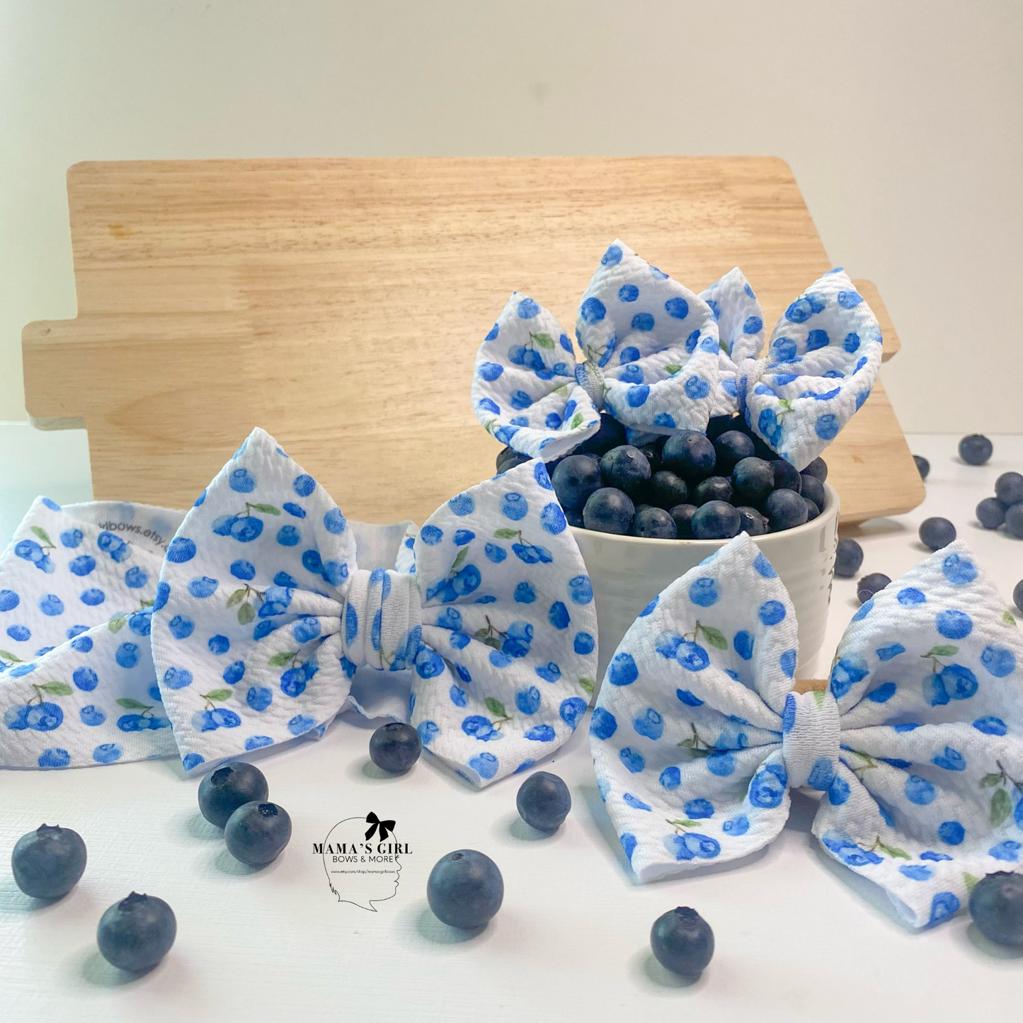 Blueberries Fruit Hair Bow