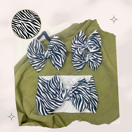 Zebra Print Animal Hair Bow