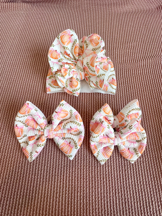 Fall Girly Pumpkins Bows
