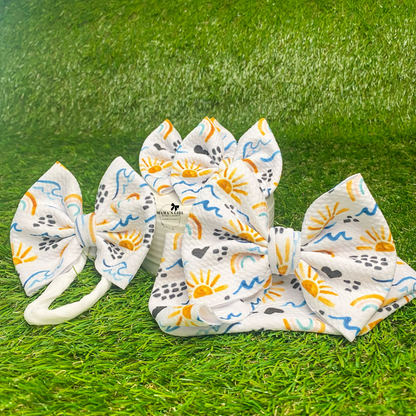 Sun & Waves Summer Hair Bow