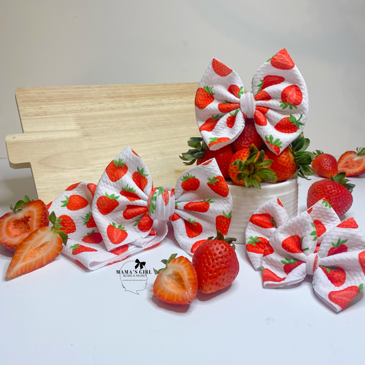 Strawberries Fruit Hair Bow