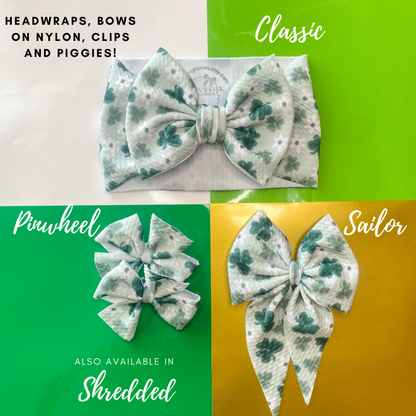 Shamrock Daisy St. Patrick's Day Hair Bows