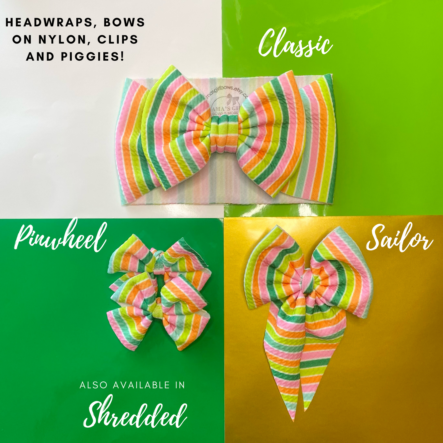 Patty Stripes St. Patrick's Day Hair Bows