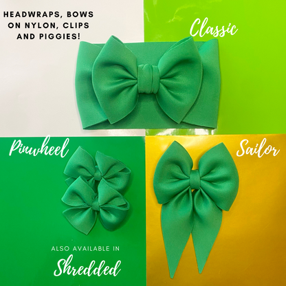 Kelly Green Solid Scuba Hair Bow