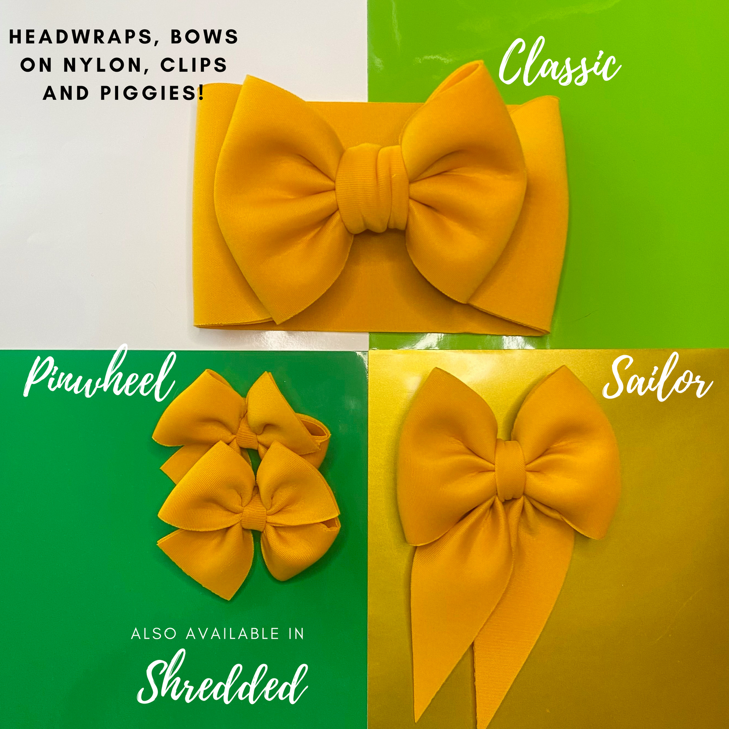 Gold Solid Scuba Hair Bow