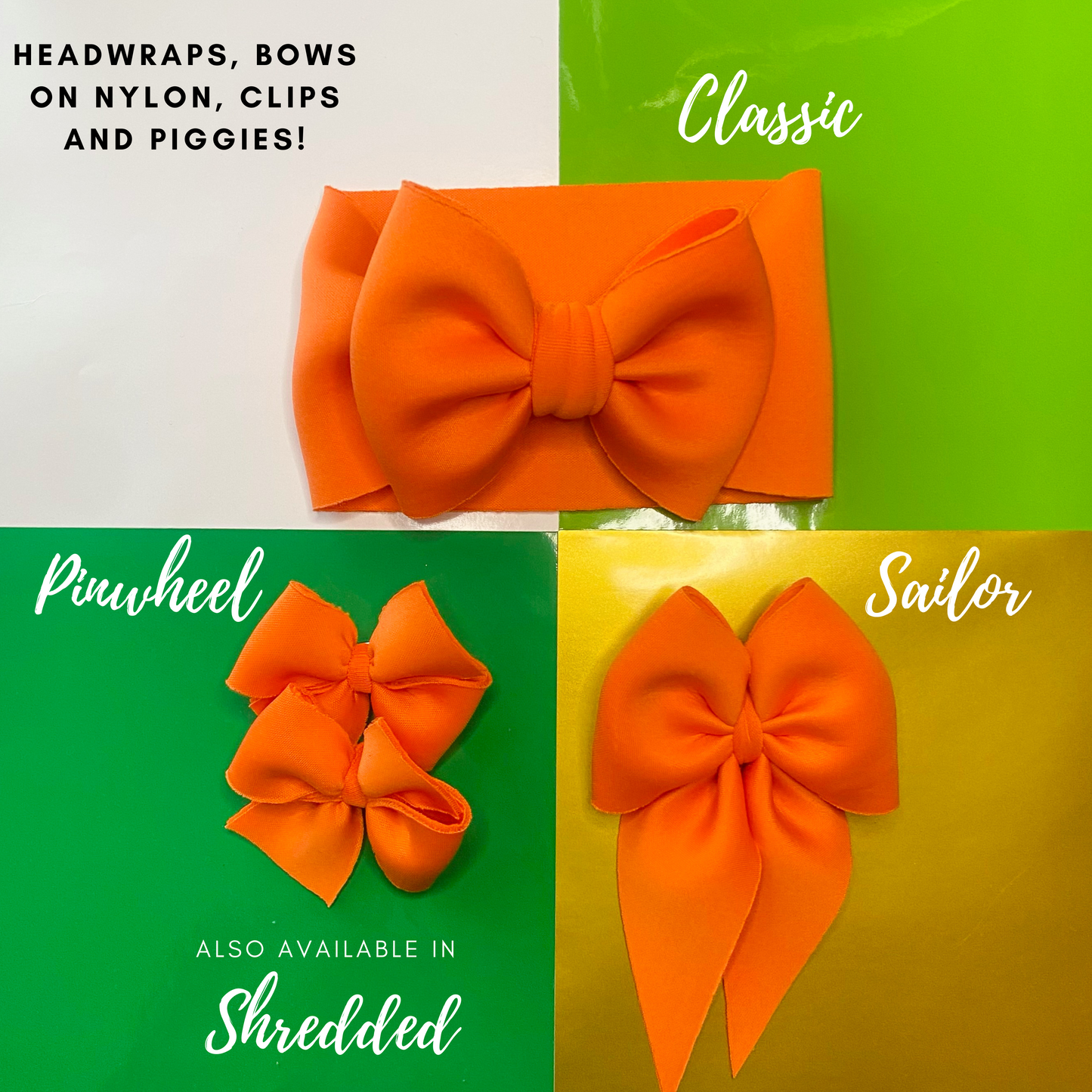 Orange Solid Scuba Hair Bow