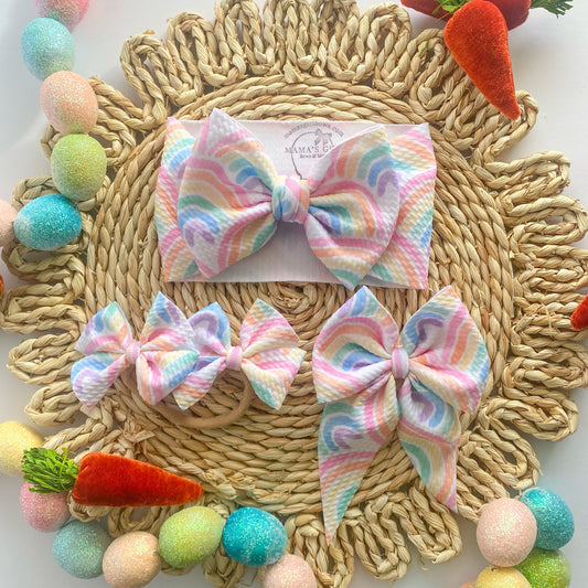 Rainbows Easter Hair Bows