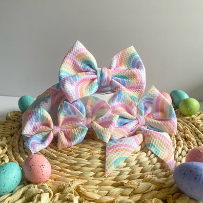 Rainbows Easter Hair Bows