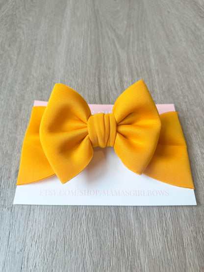 Gold Solid Scuba Hair Bow