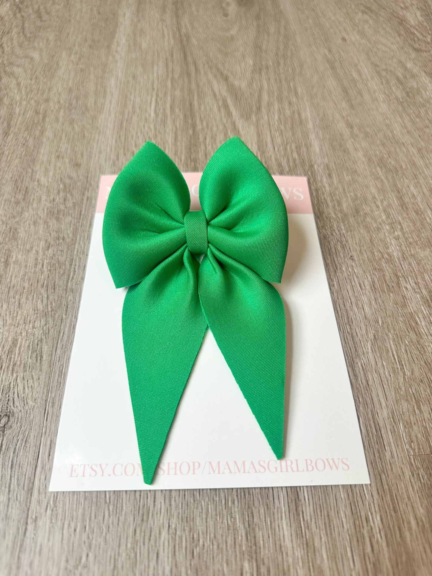 Kelly Green Solid Scuba Hair Bow