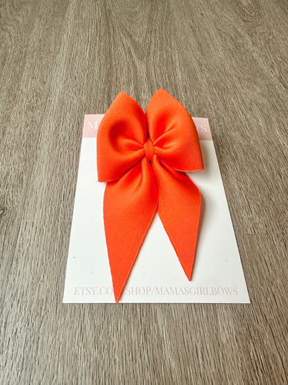 Orange Solid Scuba Hair Bow