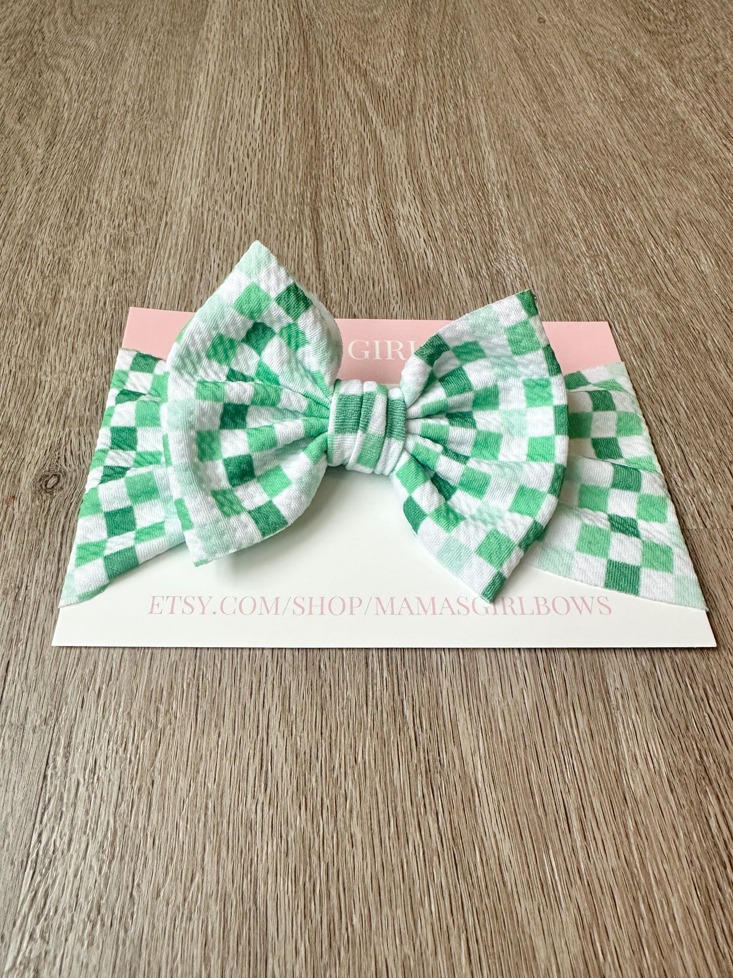 Green Checks St. Patrick's Day Hair Bows