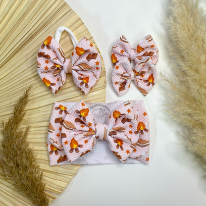 Camping Smores Fall Hair Bow