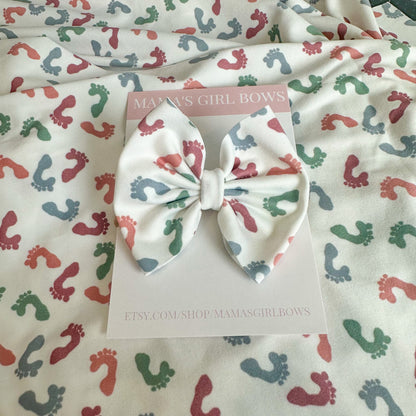 Hospital Blanket Footprints Hair Bows