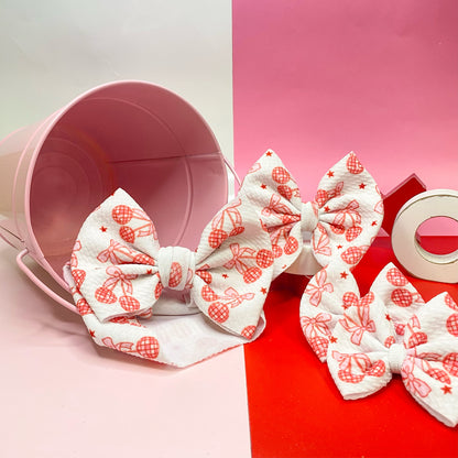 Disco Cherries Valentine's Day Hair Bow