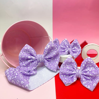 Purple Floral Valentine's Day Hair Bow