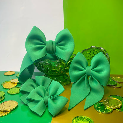 Kelly Green Solid Scuba Hair Bow