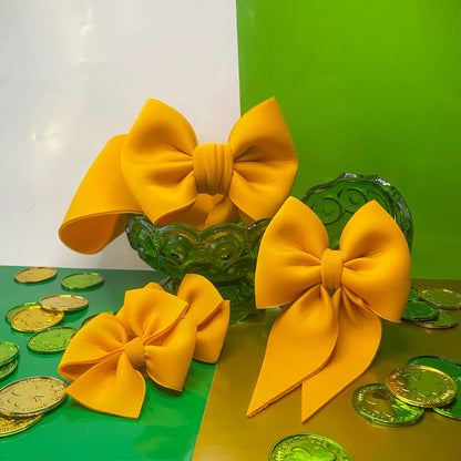 Gold Solid Scuba Hair Bow