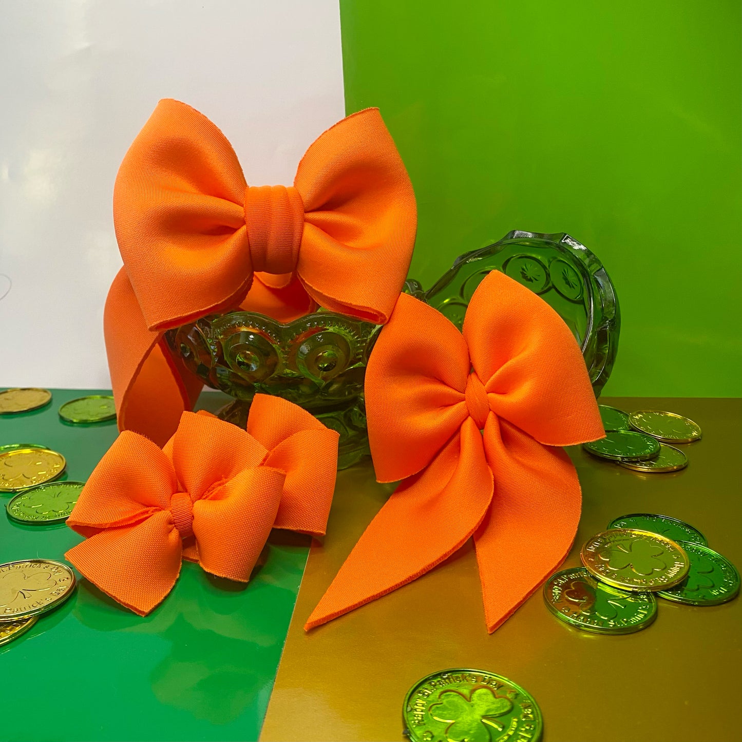 Orange Solid Scuba Hair Bow