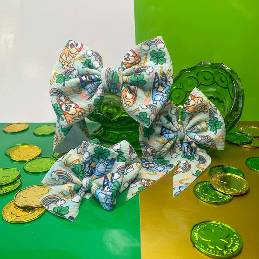 Lucky Heelers St. Patrick's Day Hair Bows