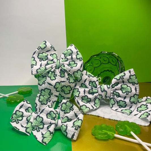 Punchy Shamrocks St. Patrick's Day Hair Bows