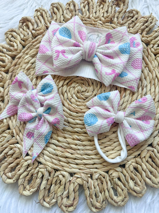 Summer Shells Girly Hair Bows