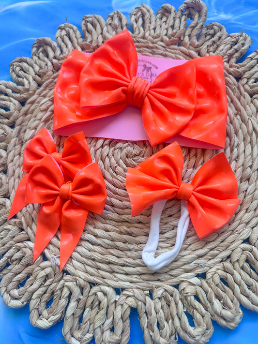 Galactic Orange Summer Hair Bows