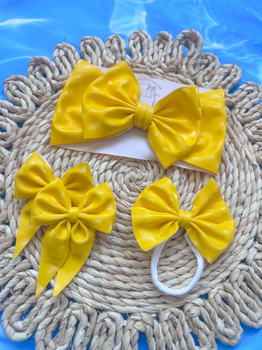 Galactic Yellow Summer Hair Bows