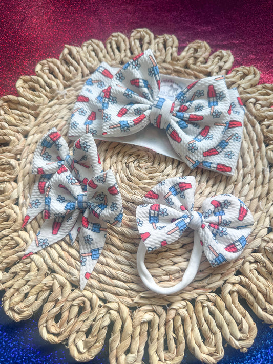 Popsicles 4th of July  Hair Bows