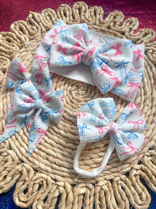 Patriotic Ribbon Bows 4th of July  Hair Bows