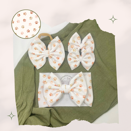 Paw Prints Animal Hair Bow