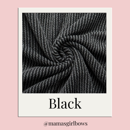 Black Solid Waved Rib