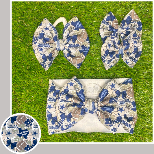 Cowboys with Goals Floral Football Hair Bow