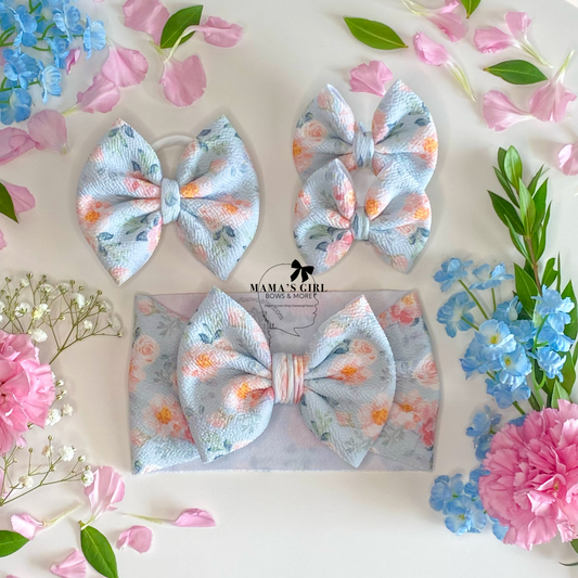 Watercolor Floral Hair Bow